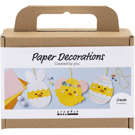 Mini Diy Kit Papirpynt Karton Med Pynt Sæt