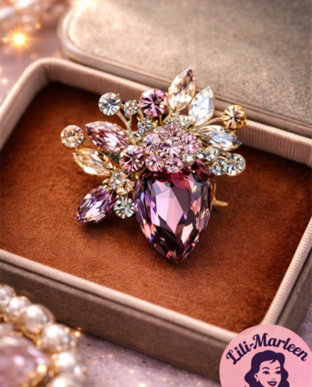 Miss Crystal Blush Vintage Statement Broche