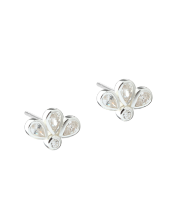 Nora Clear Flower  Silver
