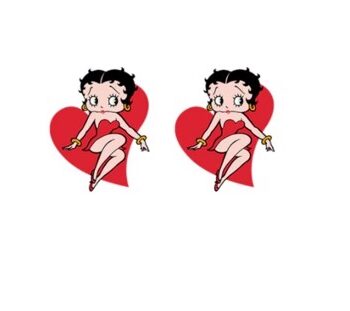 øreringe ørestik Med Betty Boop Rød Hjerte