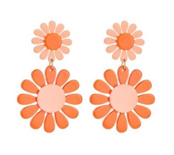 øreringe Store Hængeøreringe  Blomster Orange Peach
