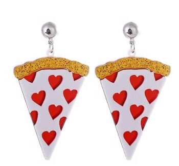øreringe Store Hængeøreringe  Love Pizza