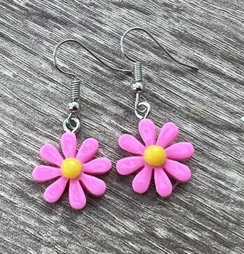 øreringe Yvonnes Marguerit Pink Små