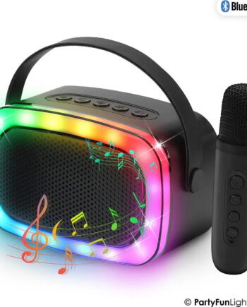 Party Fun Lights Mini Karaoke Højttaler Med Trådløs Mikrofon
