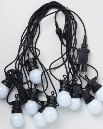 Party Lyskæde 10xled Hvid ø50mm Ip44 230v