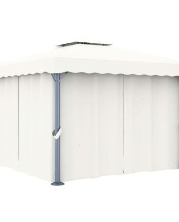 Pavillon Med Gardiner Cremefarvet