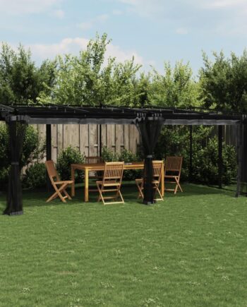 Pavillon Med Meshvægge Antracitgrå