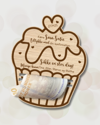 Pengegave Cupcake Træ Mdf