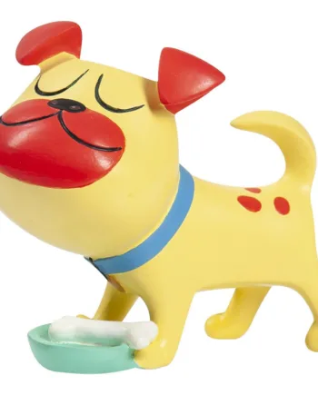 Pepper Med Hundeskål Skøn Humoristisk Hunde Figur Til Pynt