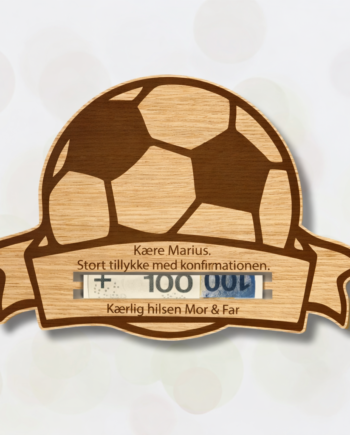Personlig Pengegave Træ Fodbold Mdf