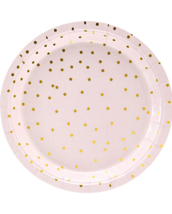 Pink Tallerken Med Prikker
