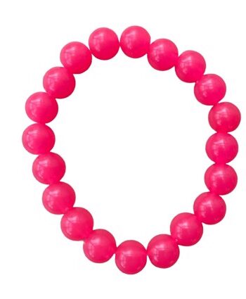 Plastik Armbånd Med Perler Nelly Mørk Neonpink