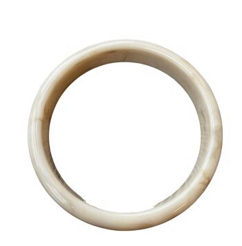Plastik Armring Cuff Rund Ivory Marmoreret
