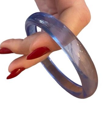Plastik Armring Cuff Rund Transparent Blå