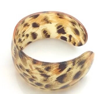 Plastik Armring Halvåben Leopard Brun