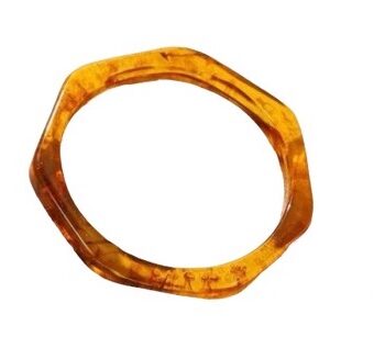 Plastik Armring Sekskant Brun Ravfarvet