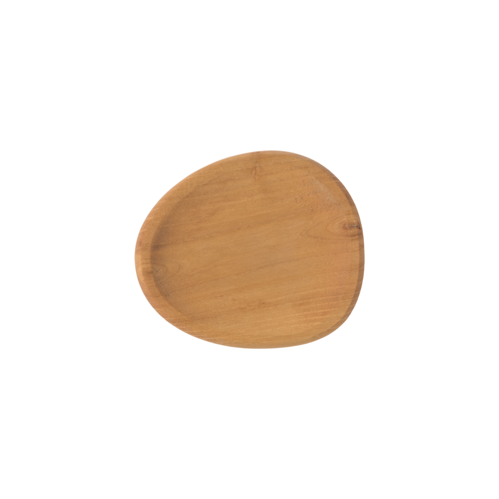 Raw Teak Party Plate Stk