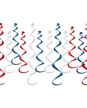Røde Blå Hvide Swirls 12x