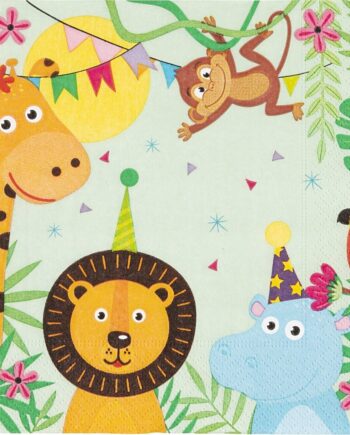 Servietter Fest Hos Dyrene Str 33x33 20stk Paper Design