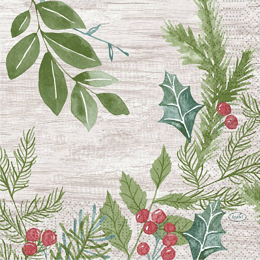 Servietter Vintergrønt Str 33x33 1x20stk Paper Design
