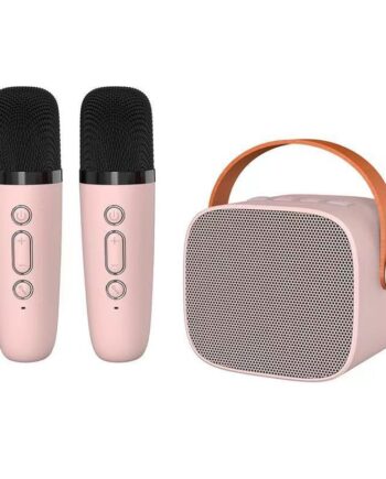 Smart Karaoke Højtaler Med Mikrofoner Perfekt Til Fest Sjov Lyserød