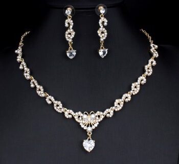 Smykkesæt Hearts And Pearl Guld