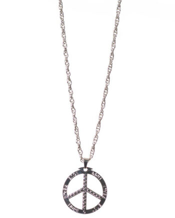 Sølv Hippie Peace Halskæde