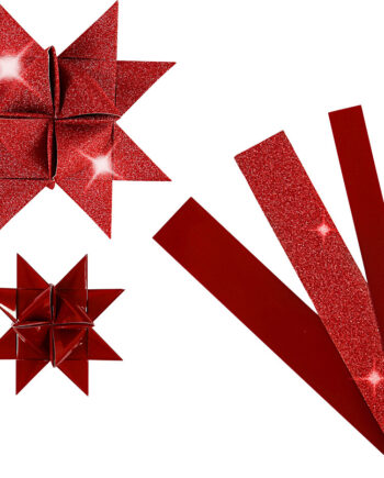 Stjernestrimler    Glitter Lak Rød Strimler Vivi Gade