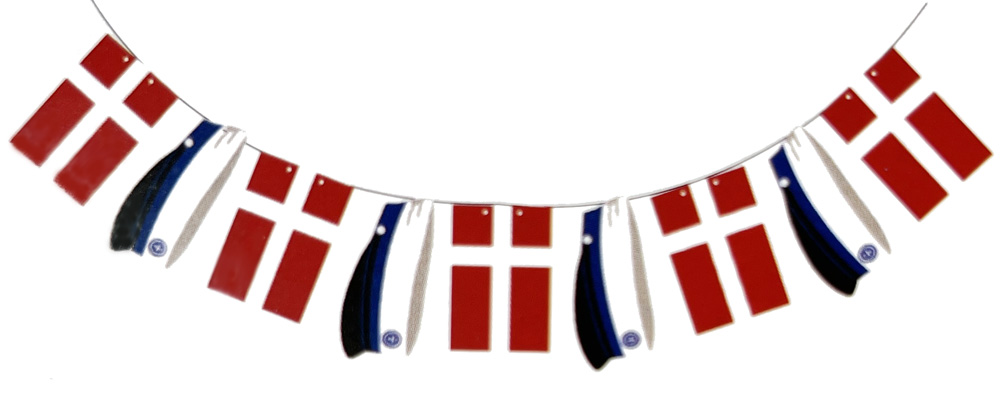 Studenter Guirlande Med Blå Huer Flag