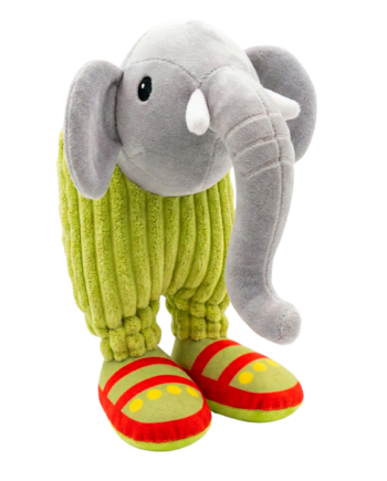 Brainrot Elefant Børne Bamse Grå Grøn