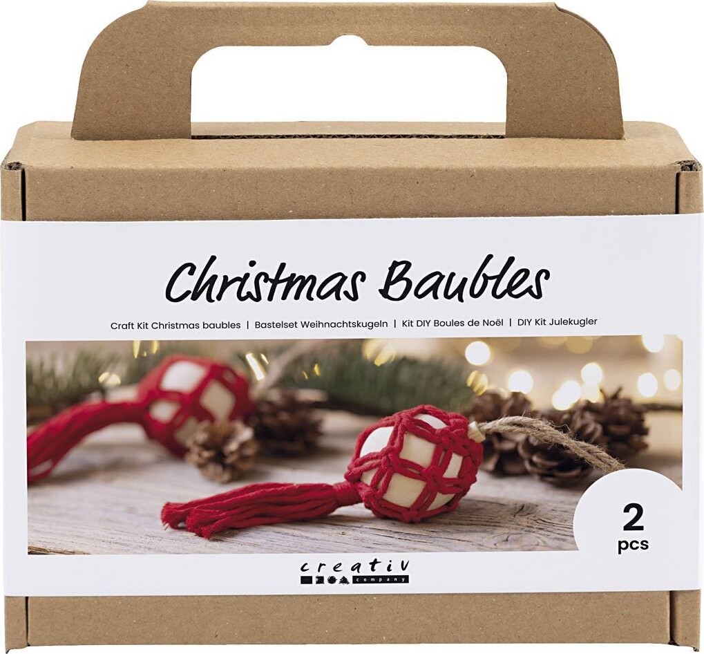 Diy Kit Julekugler Macram Julerød Creativ Company