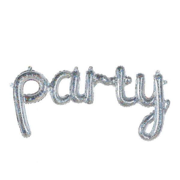 Folieballon Med Påskrift Ampquotpartyampquot Holografisk Ampquot