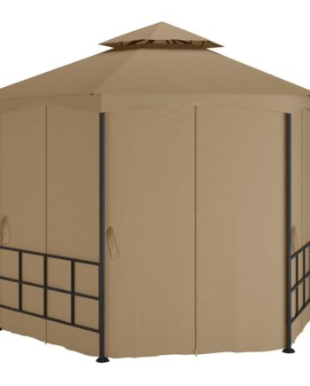 Pavillon Med Sidevægge Gråbrun